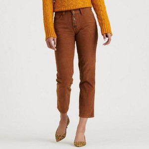 Lucky Brand Mid Rise Authentic Straight Crop Corduroy Jeans